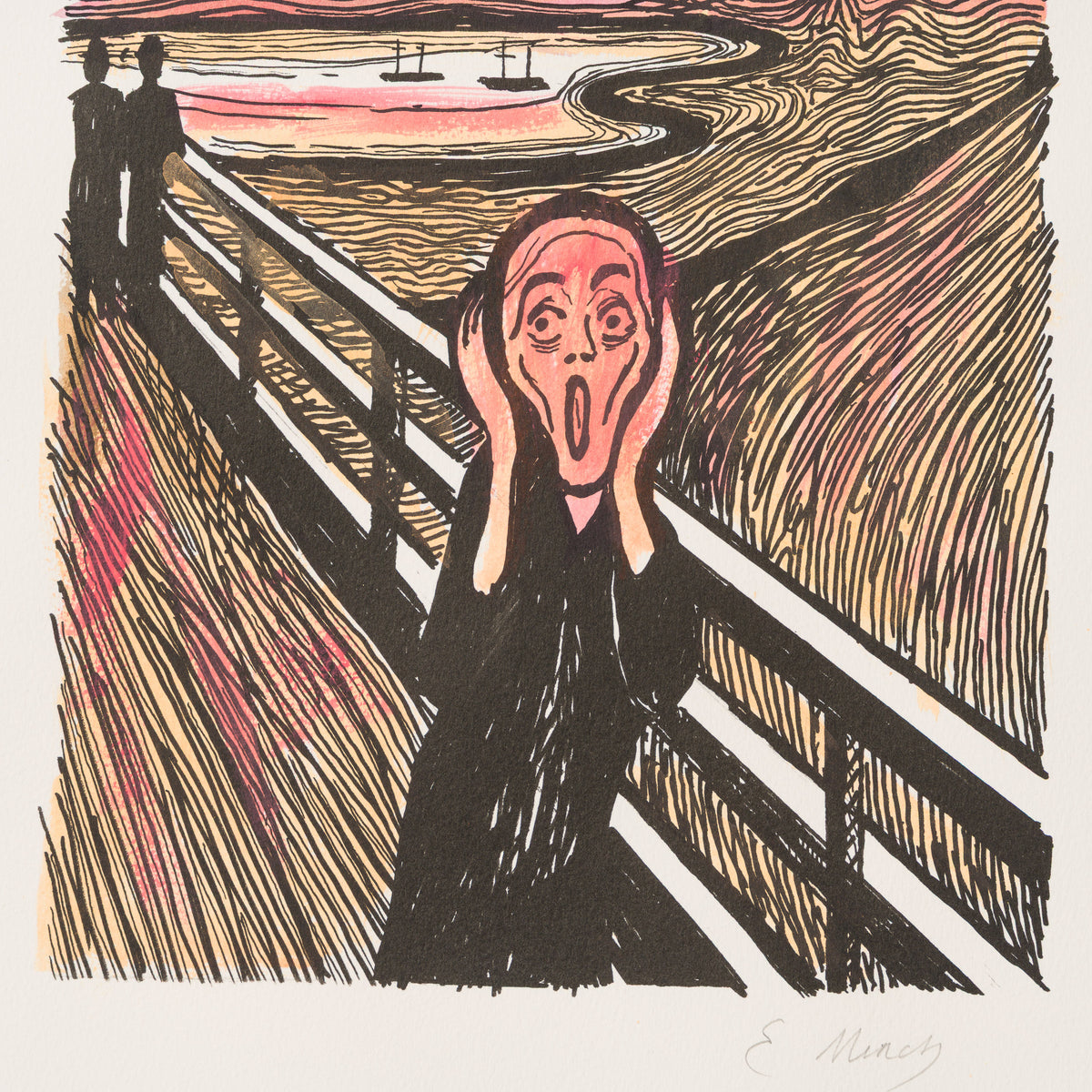 The Scream in the Style of Edvard Munch (1895) Unique XVIII