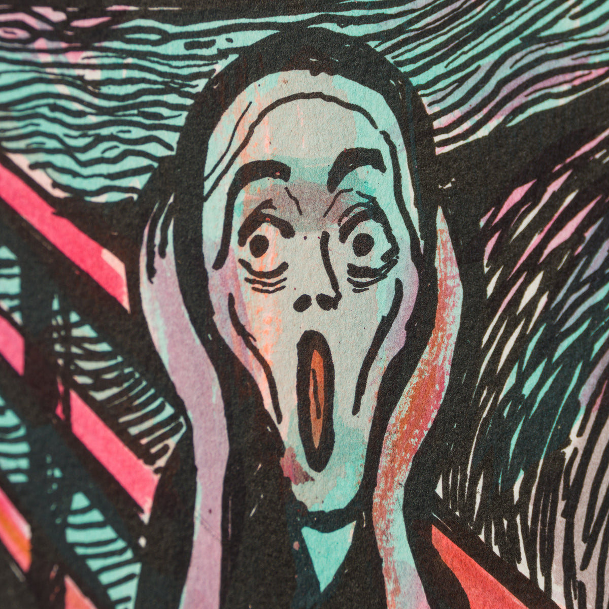 The Scream in the Style of Edvard Munch (1895) Unique XX