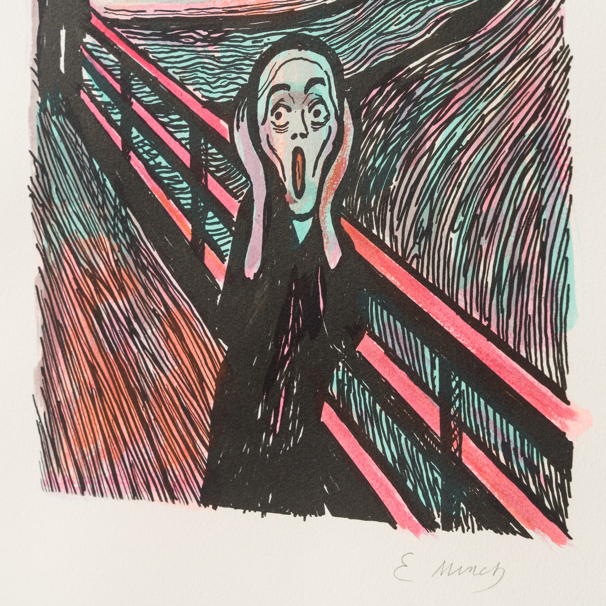The Scream in the Style of Edvard Munch (1895) Unique XX