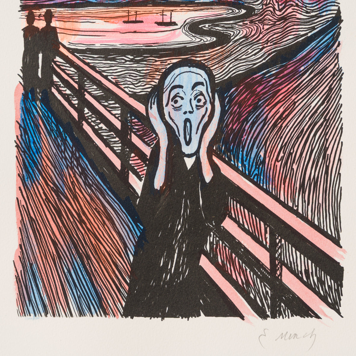 The Scream in the Style of Edvard Munch (1895) Unique XXV