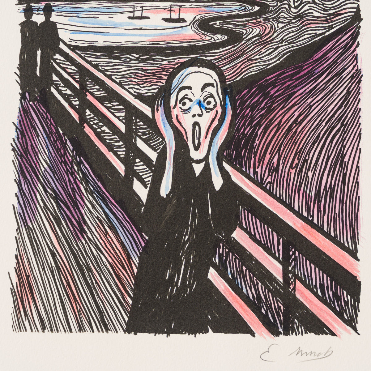 The Scream in the Style of Edvard Munch (1895) Unique XXXIII