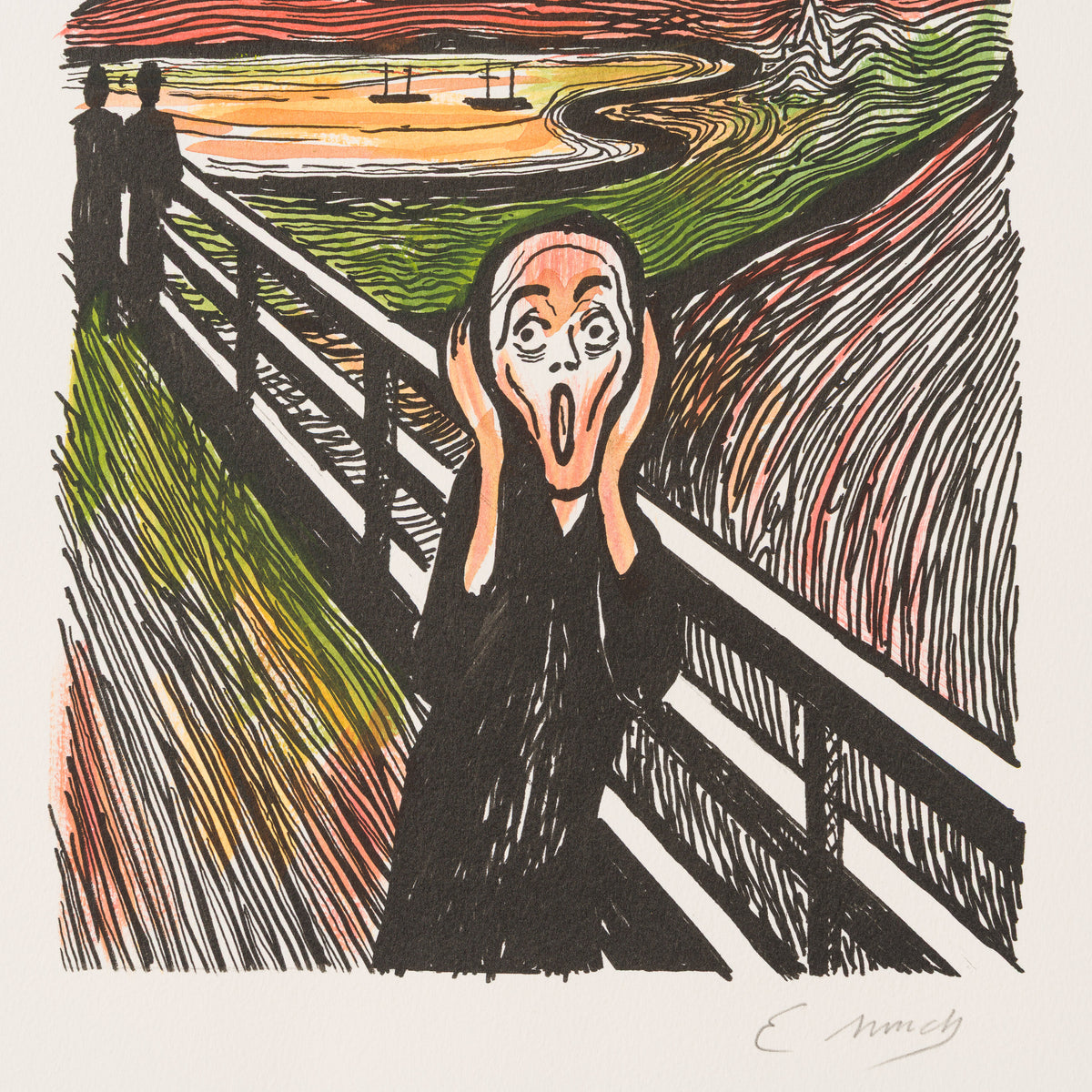 The Scream in the Style of Edvard Munch (1895) Unique XXXVI