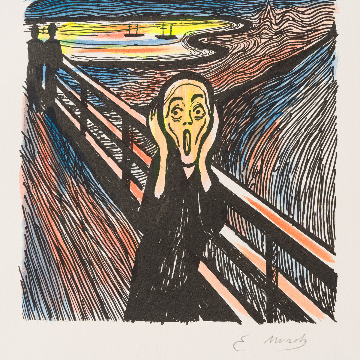 The Scream in the Style of Edvard Munch (1895) Unique XXXVIII