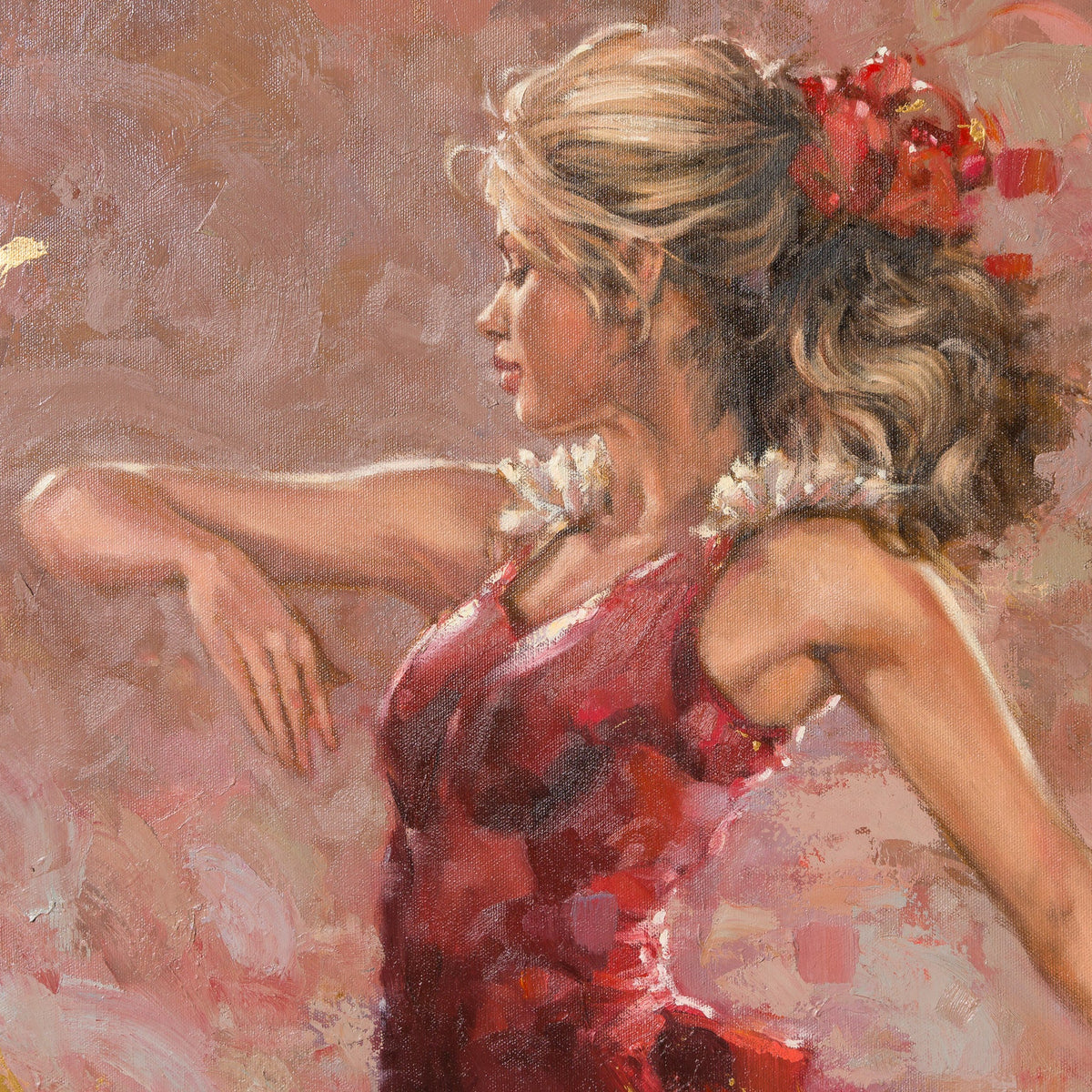 Red Dancer With Blonde Hair