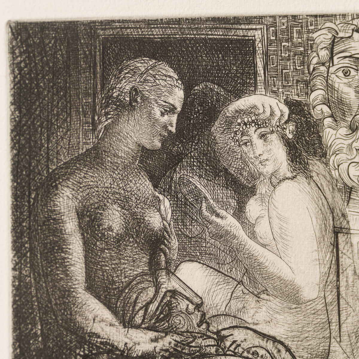 Quatre Femmes Nues et tête sculptée, from  the Vollard Suite, 10 March 1934
