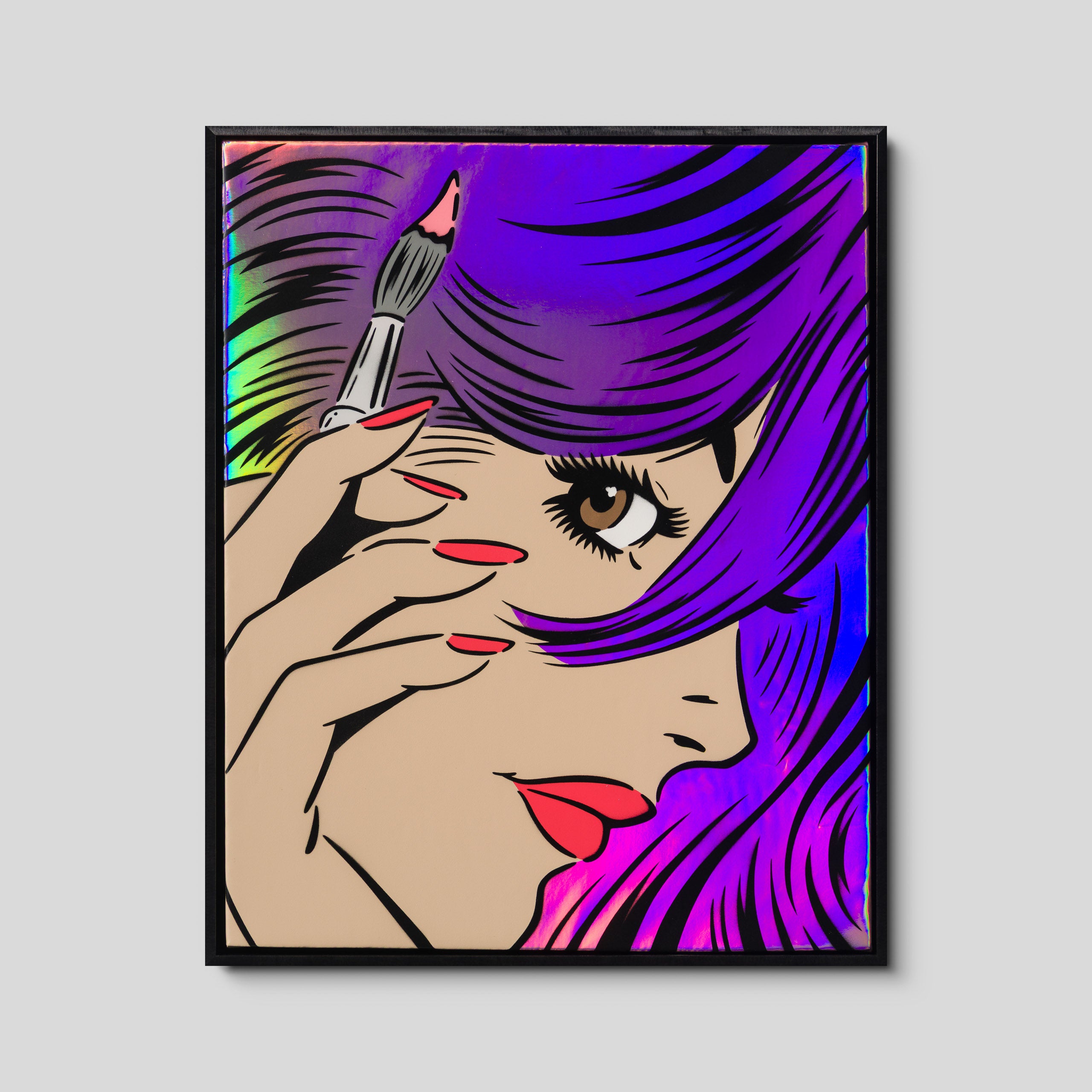 A Moment of Reflection - Pink Holographic Hair