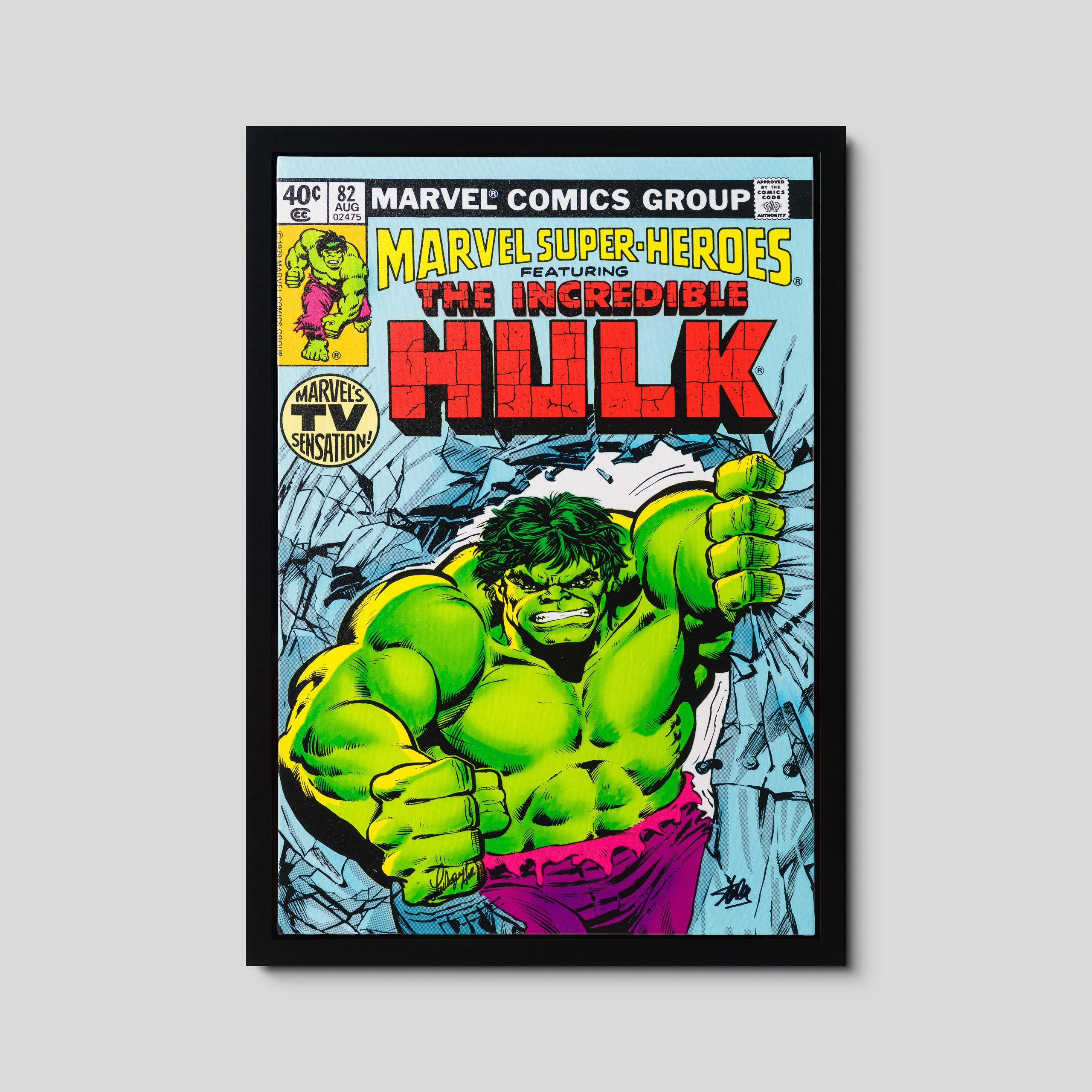 Marvel Super-Heroes Featuring The Incredible Hulk #82 - Marvel's TV Sensation (Boxed canvas)