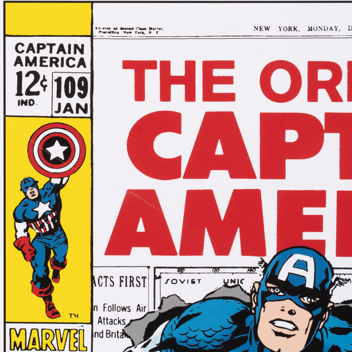 Captain America # 109 - The Origin of Captain America! | Giclée on paper |  | Hand-signed by Stan Lee