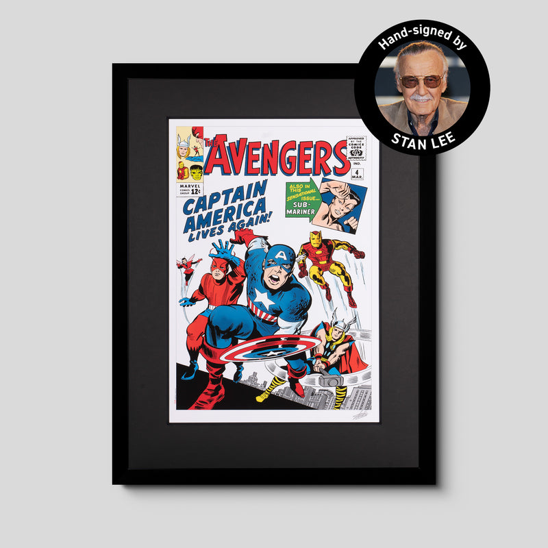 The Avengers #4 - Captain America Lives Again! | Giclée on paper | Hand-signed by Stan Lee