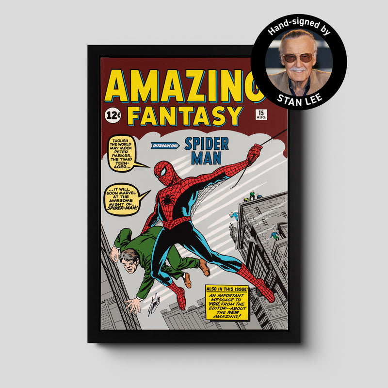 Amazing Fantasy #15 - Introducing Spider-Man | Boxed Canvas | Hand-signed by Stan Lee