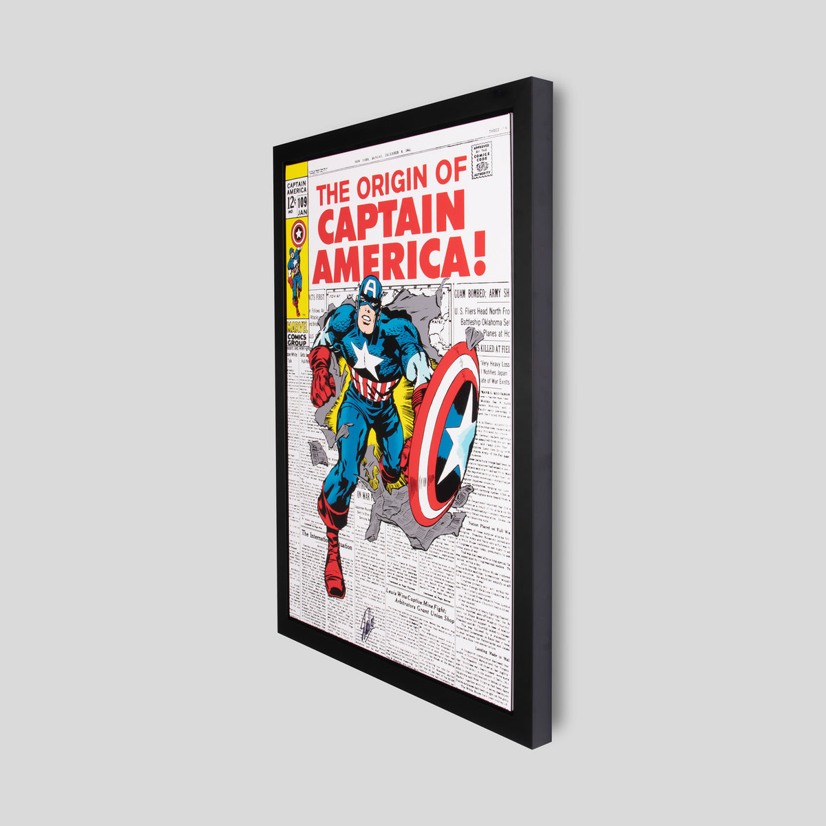 Captain America # 109 - The Origin of Captain America! | Boxed Canvas | Hand-signed by Stan Lee