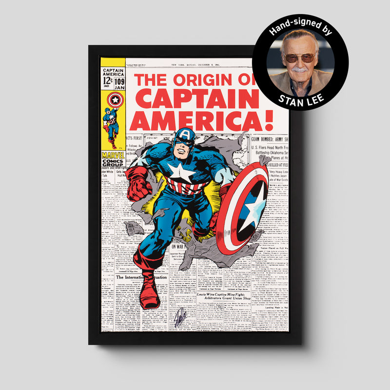 Captain America # 109 - The Origin of Captain America! | Boxed Canvas | Hand-signed by Stan Lee