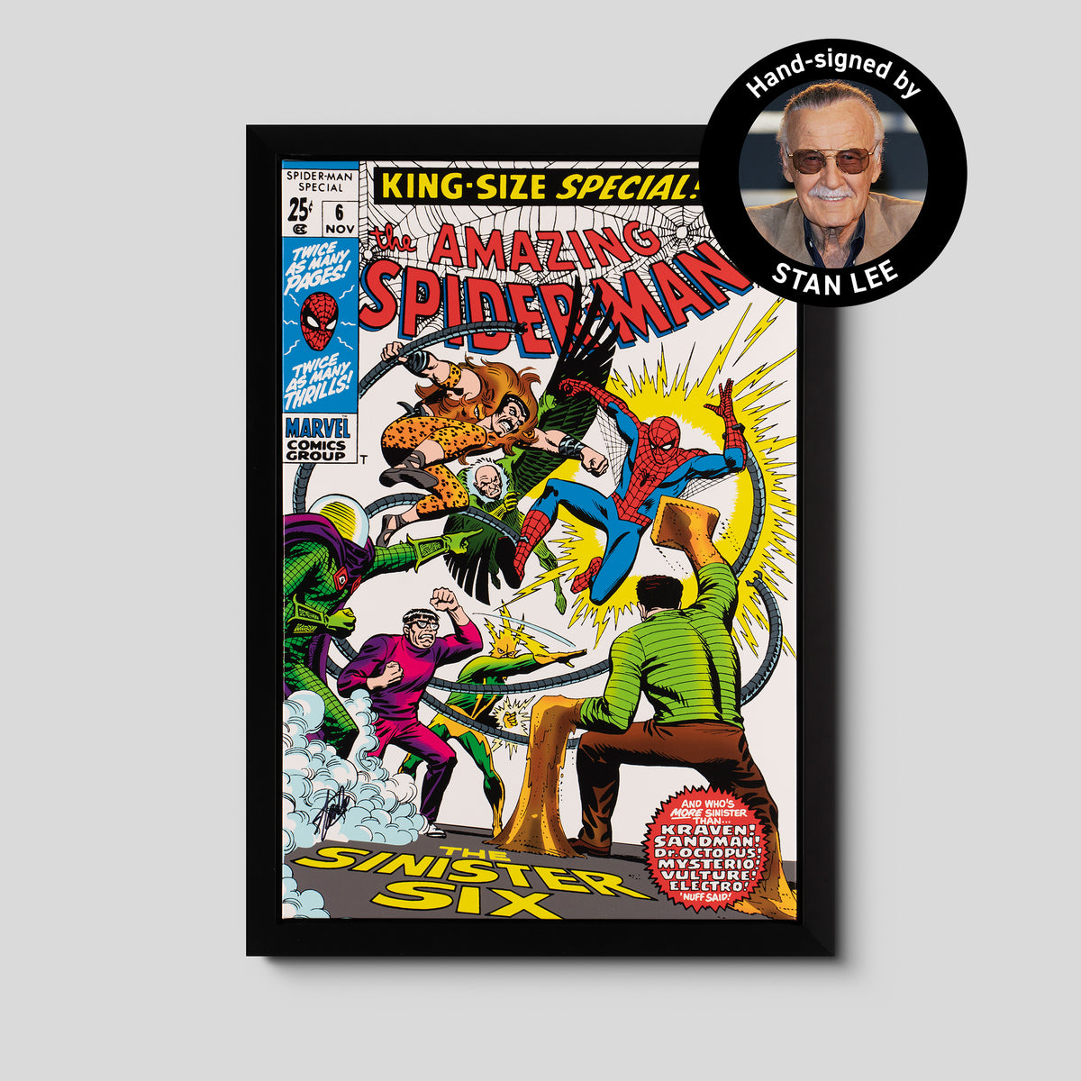 The Amazing Spider-Man #6 - King Size Special! | Boxed Canvas  | Hand-signed by Stan Lee