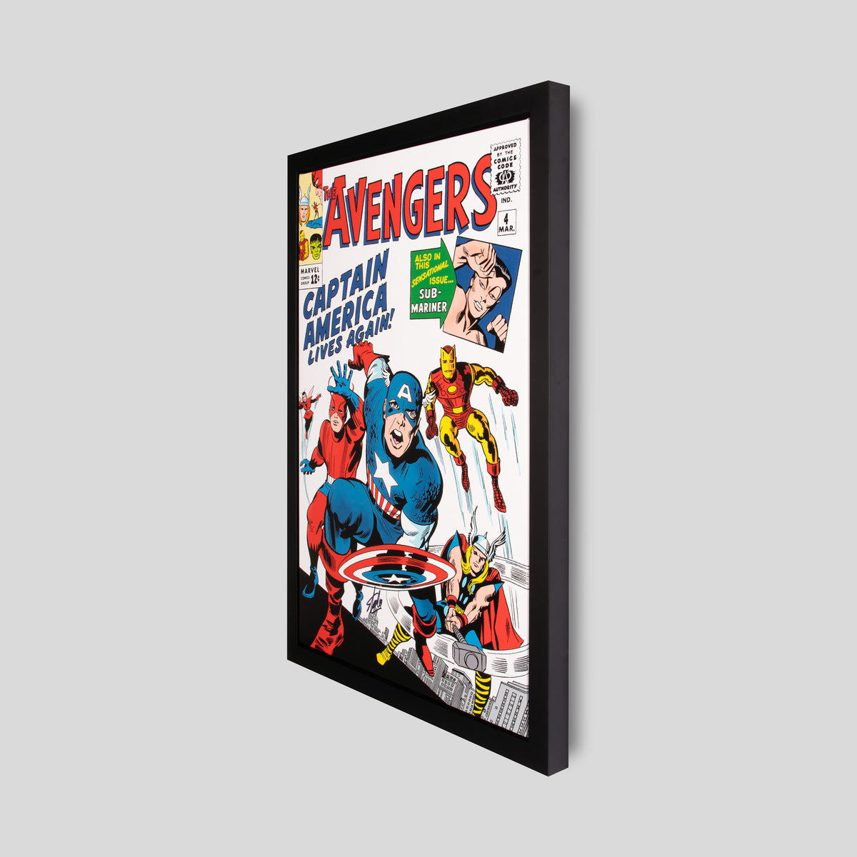 The Avengers #4 - Captain America Lives Again! | Boxed Canvas | Hand-signed by Stan Lee