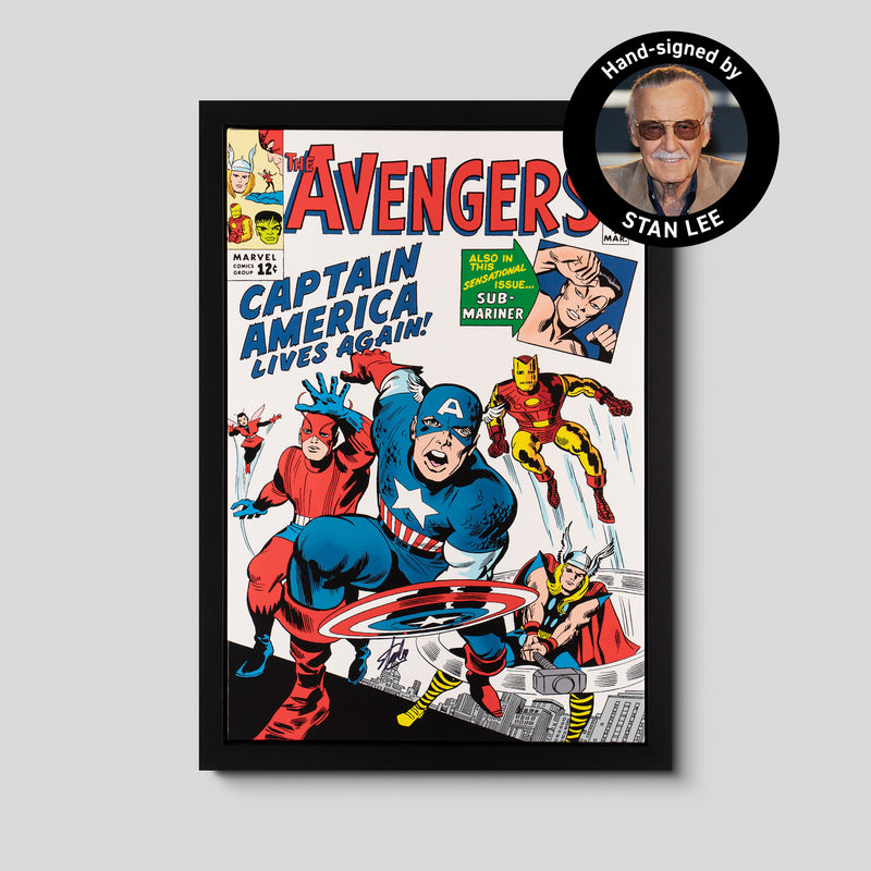 The Avengers #4 - Captain America Lives Again! | Boxed Canvas | Hand-signed by Stan Lee