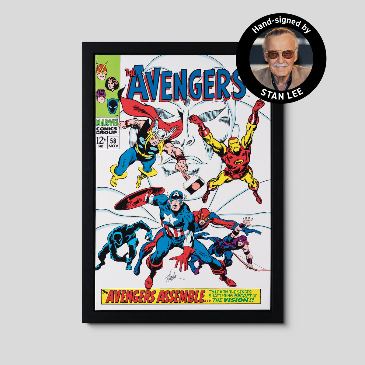 The Avengers #58 - The Avengers Assemble | Boxed Canvas Edition | Hand-signed by Stan Lee