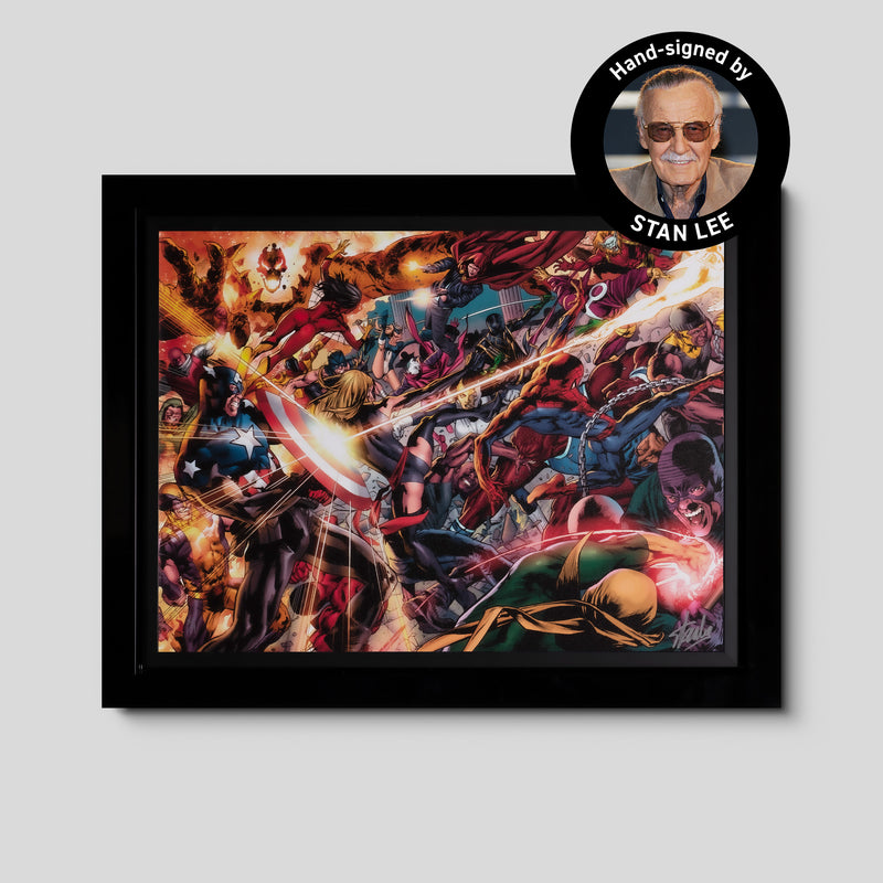 The New Avengers VS The Hoods Army | Spread Page, Standard Edition | Hand-signed by Stan Lee
