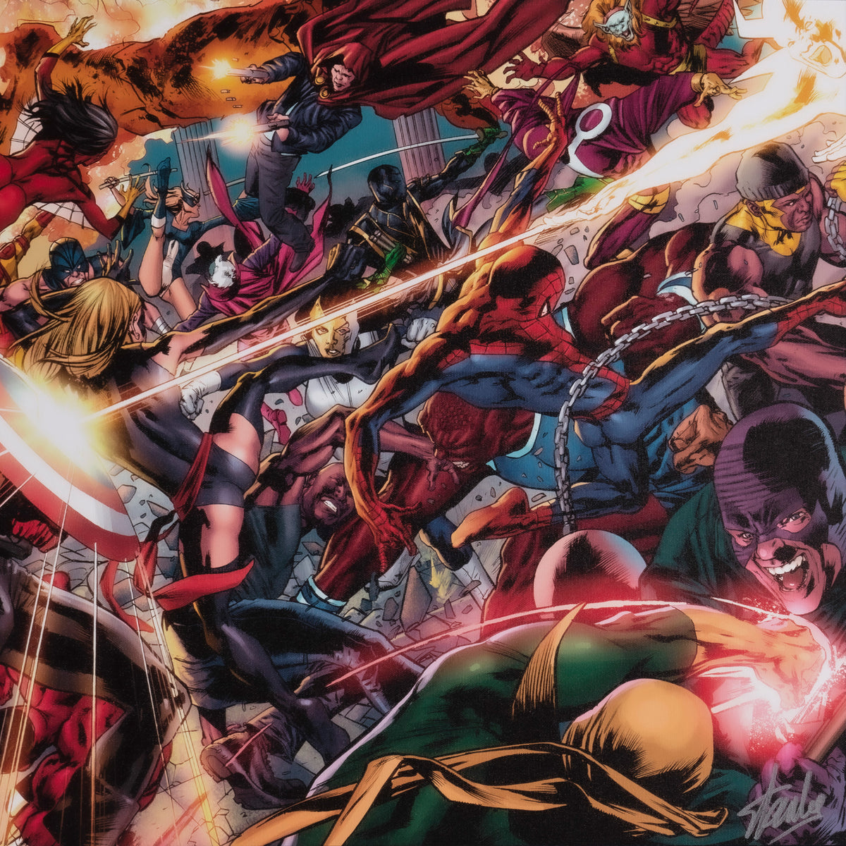 The New Avengers VS The Hoods Army | Spread Page, Standard Edition | Hand-signed by Stan Lee