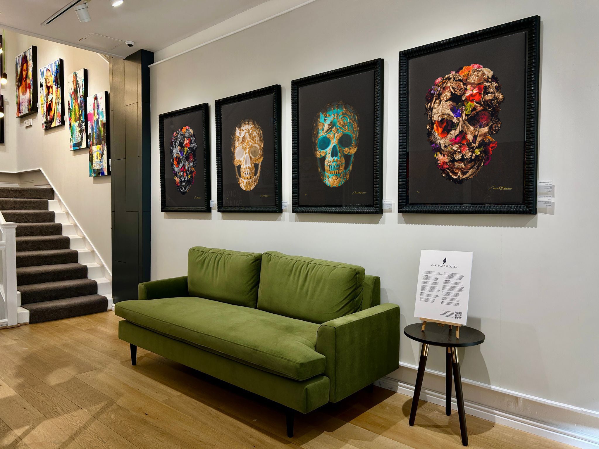 Product image 1 for gary-james-mcqueen-gilded-skull-i-2025-framed-set