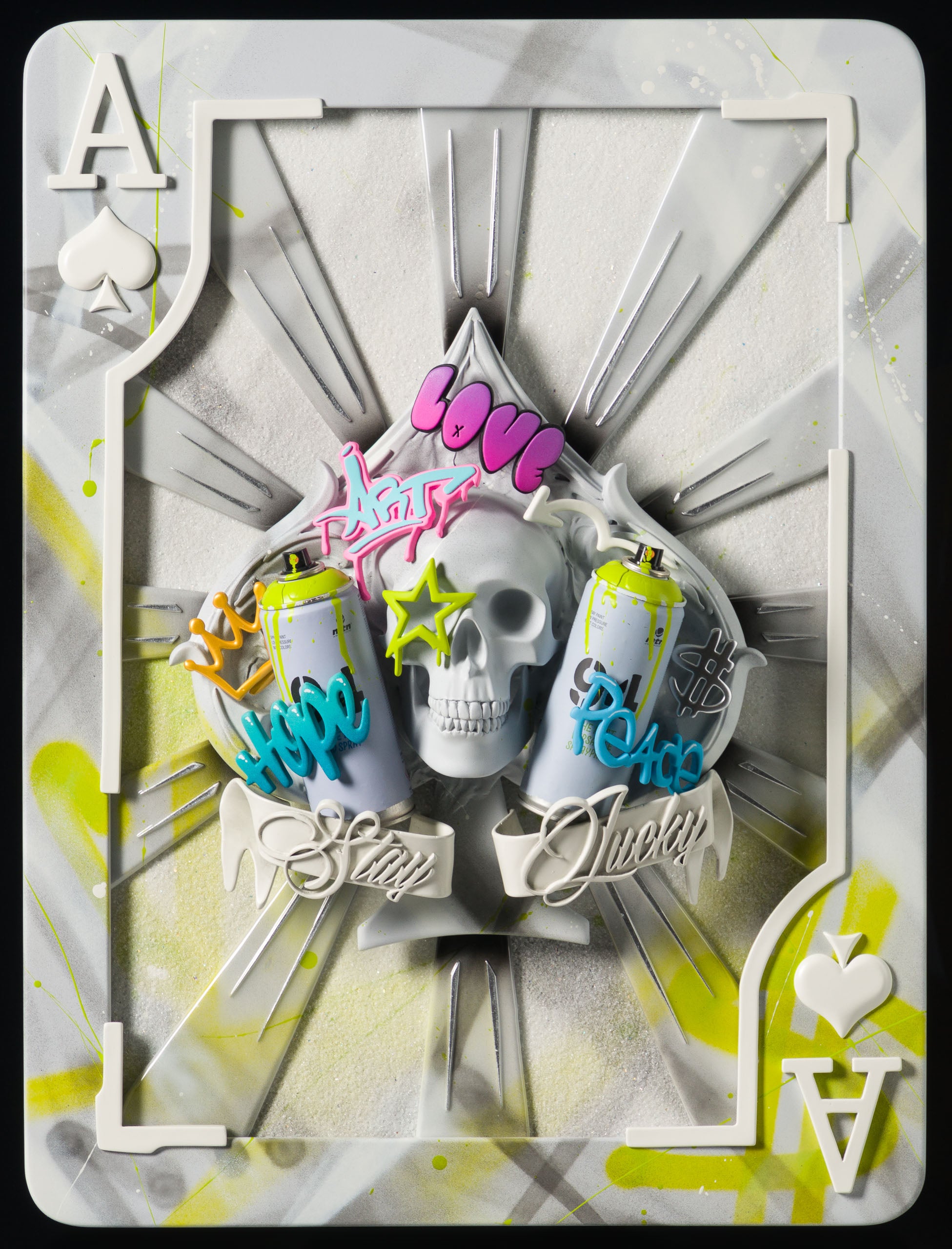 DLN ORI POR 33090 Stay Lucky (White & Lime Graffiti) 31 