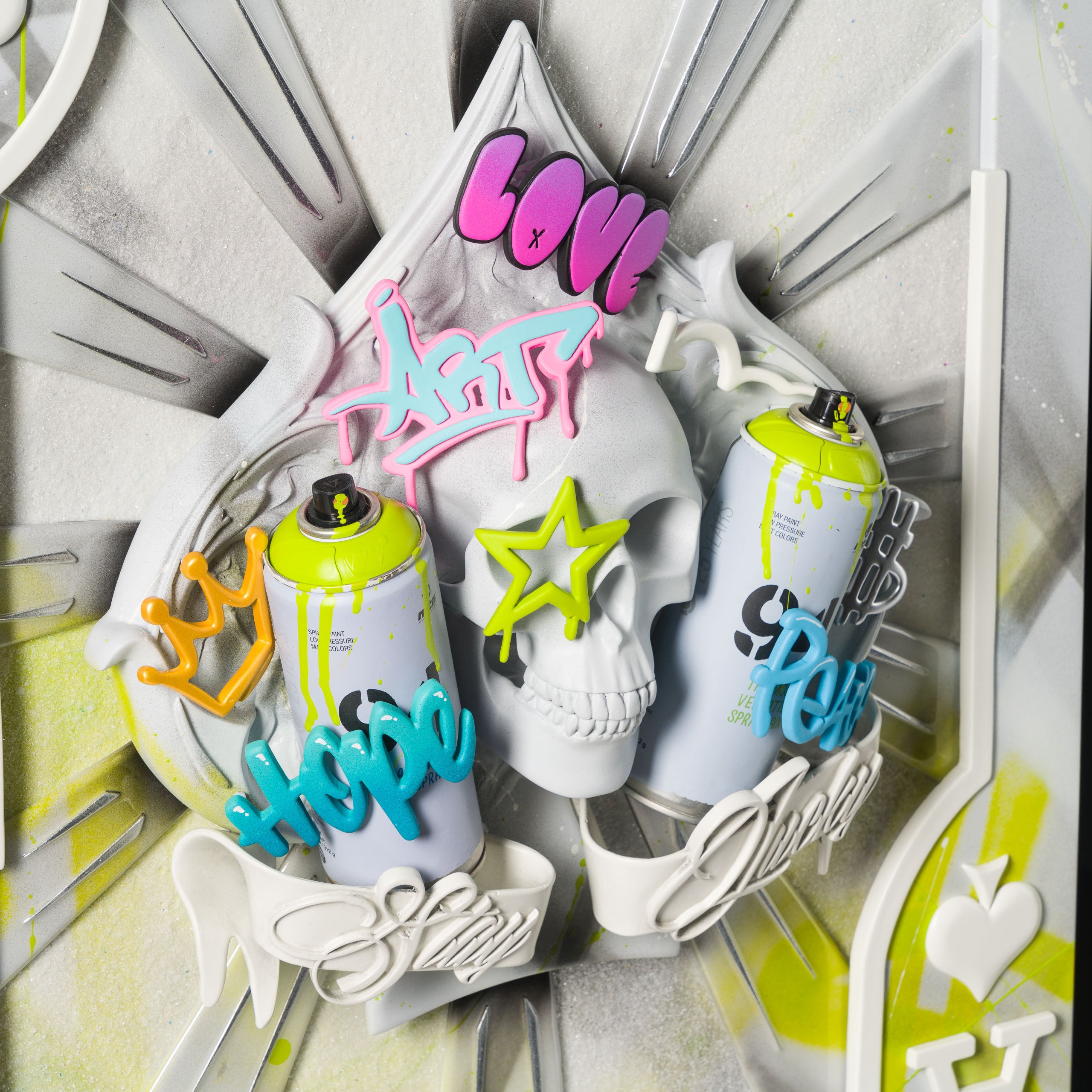 DLN ORI POR 33090 Stay Lucky (White & Lime Graffiti) 5 