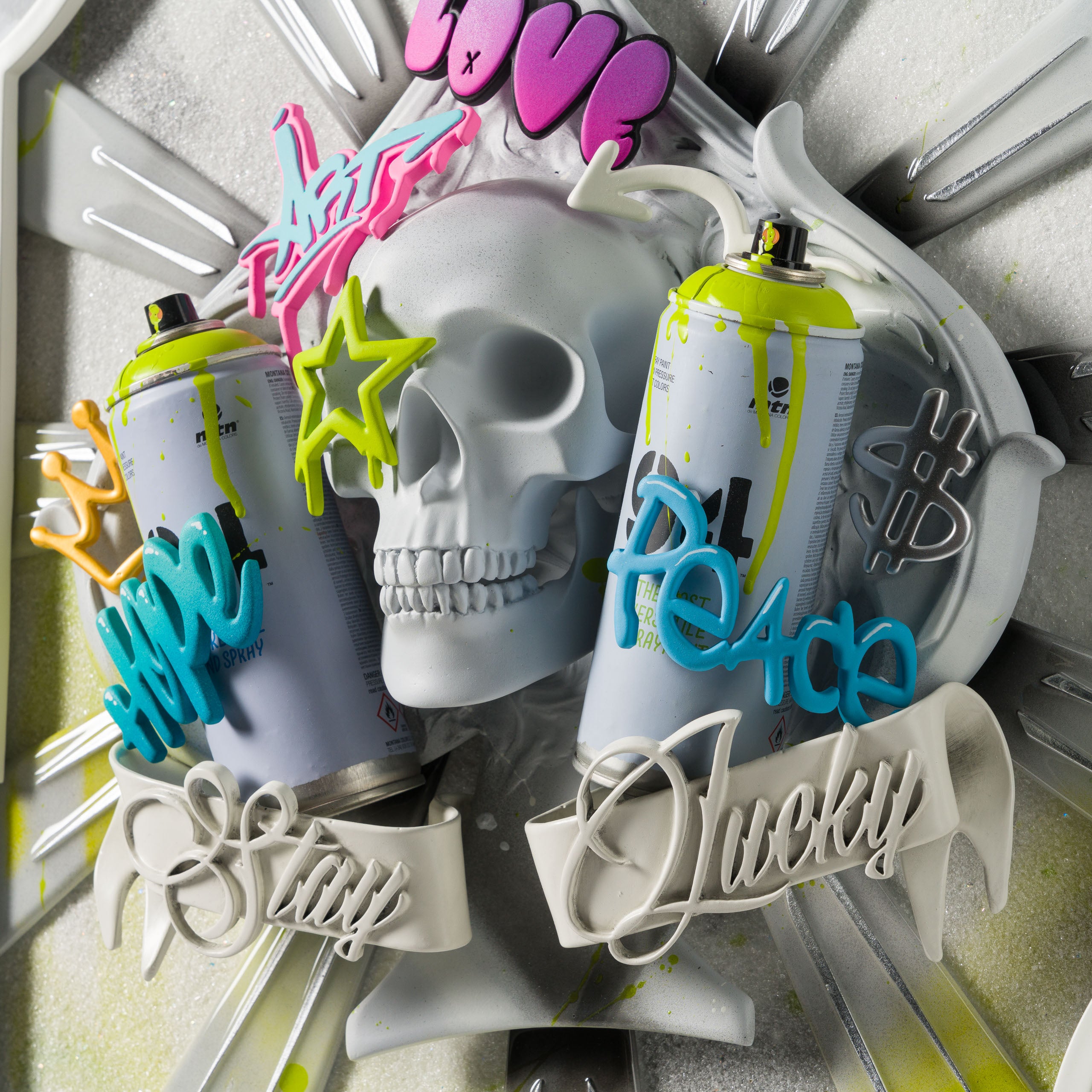 DLN ORI POR 33090 Stay Lucky (White & Lime Graffiti) 6 