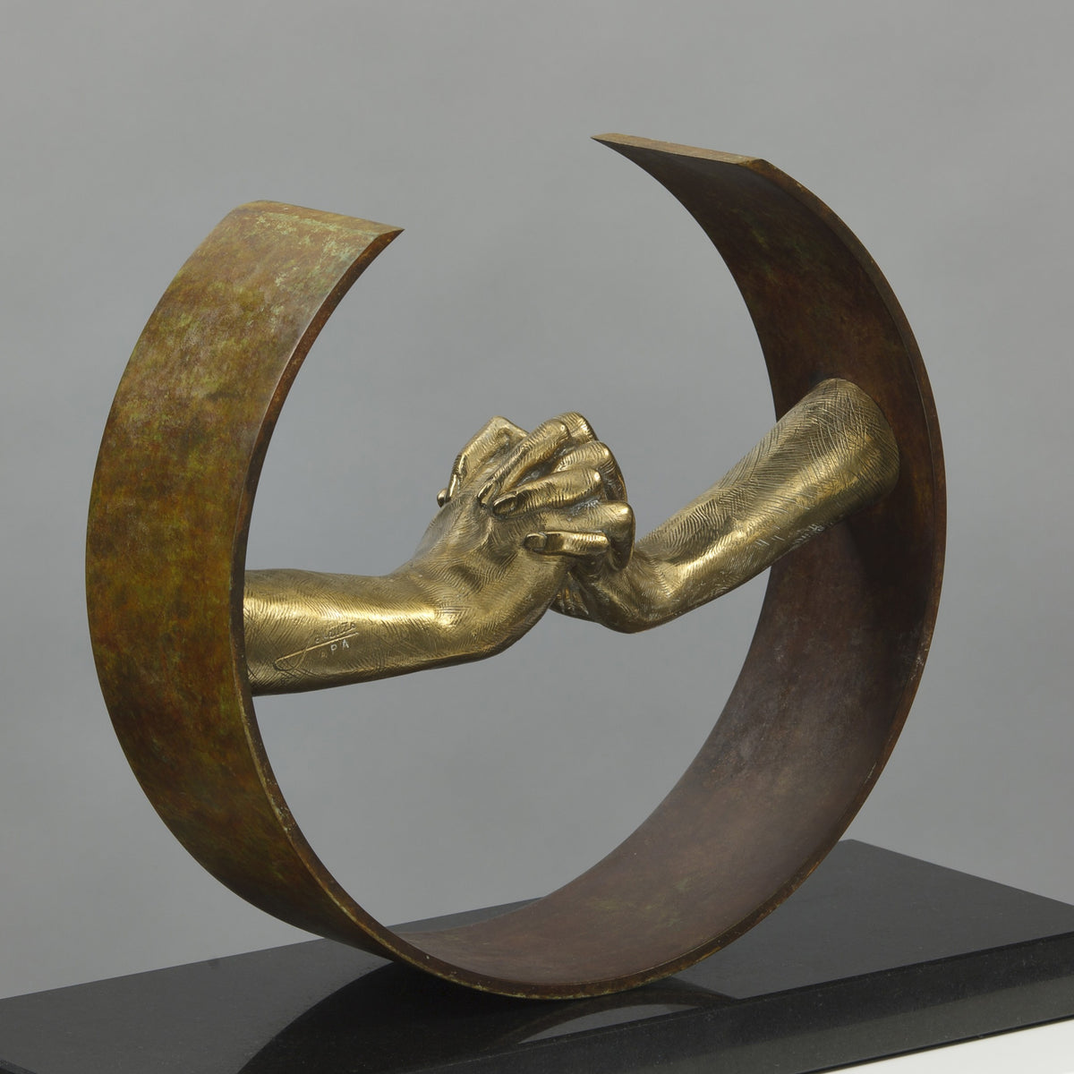 During Love | Bronze, Cor-ten steel on Granite Base