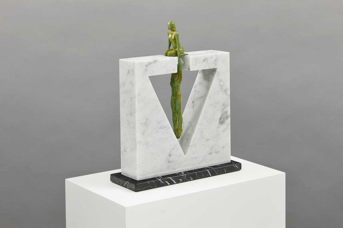 Gravity Female Bronze and Marble 