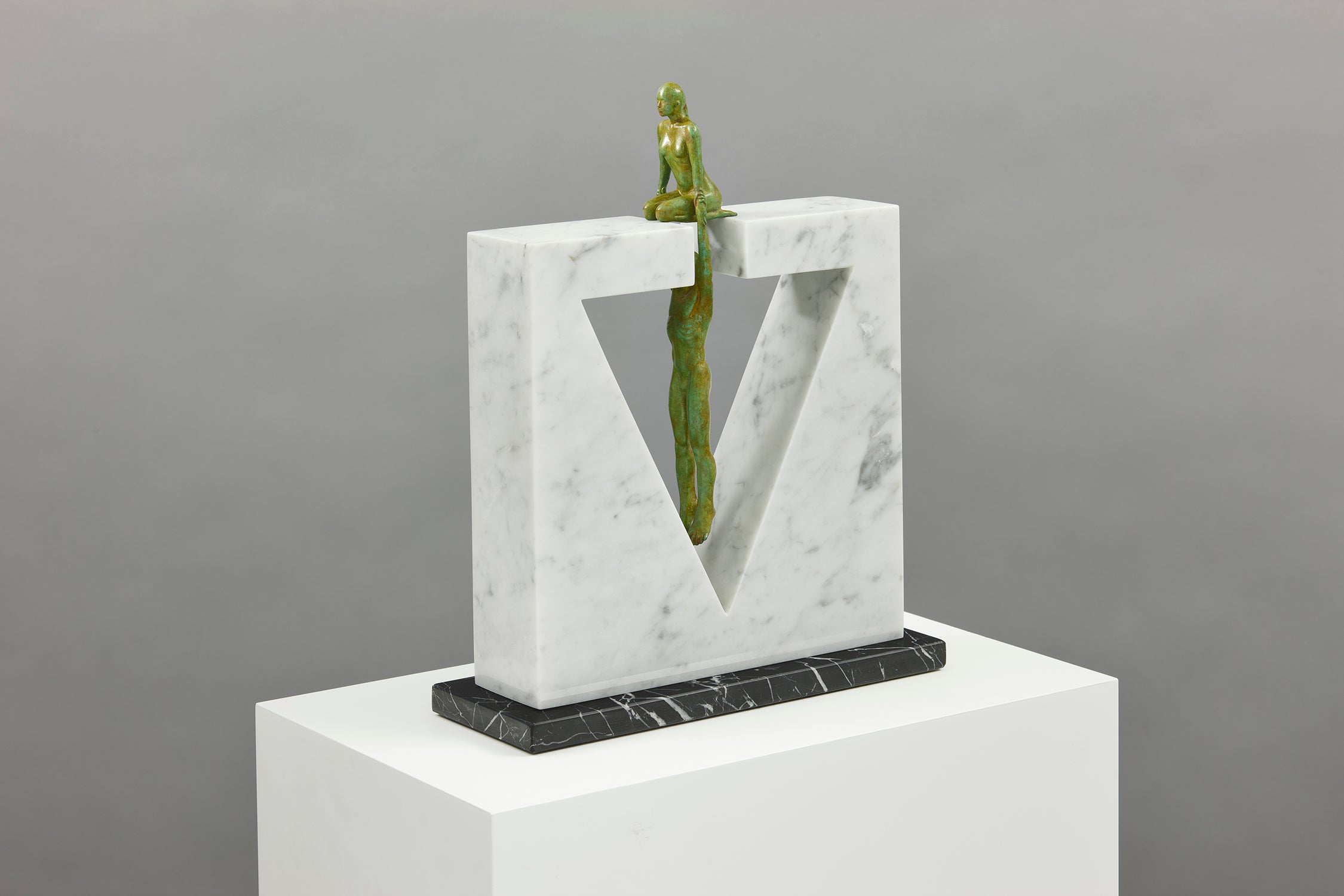 Gravity Female Bronze and Marble 