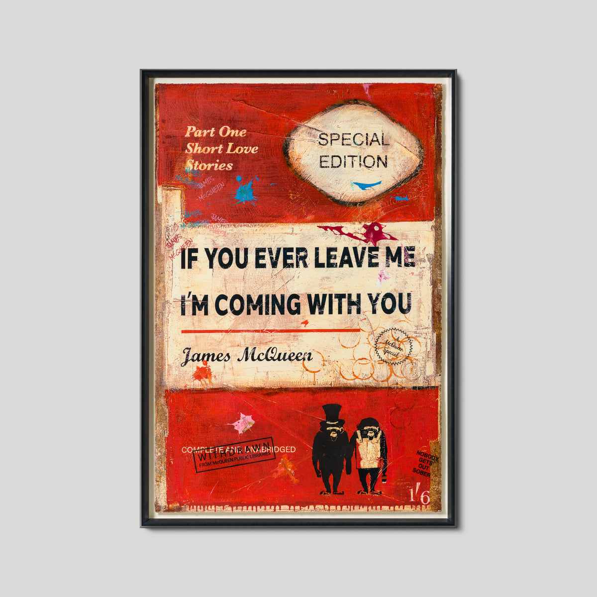 JMQ UNI HUM 35766 If You Ever Leave Me (Red) (Large Format) Hand Embellished Unique 12 1 