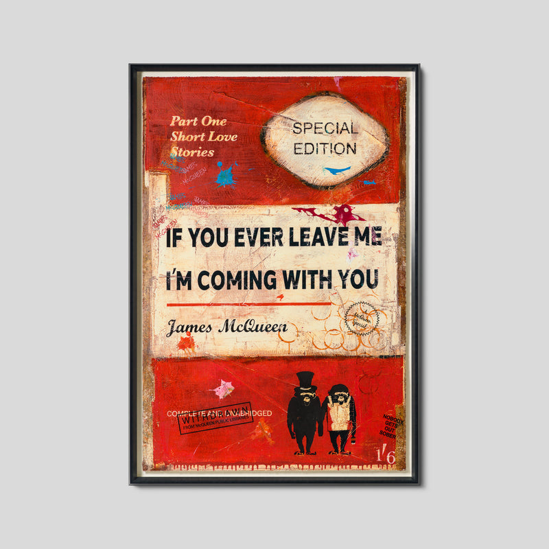 JMQ UNI HUM 35766 If You Ever Leave Me (Red) (Large Format) Hand Embellished Unique 12 1 