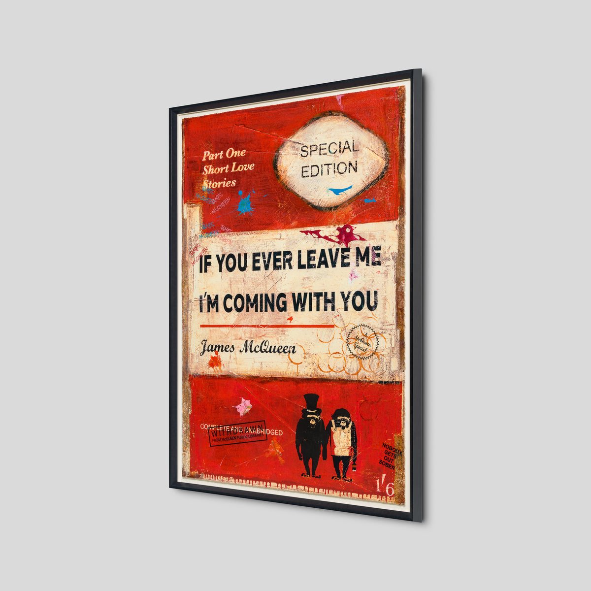 JMQ UNI HUM 35766 If You Ever Leave Me (Red) (Large Format) Hand Embellished Unique 12 2 