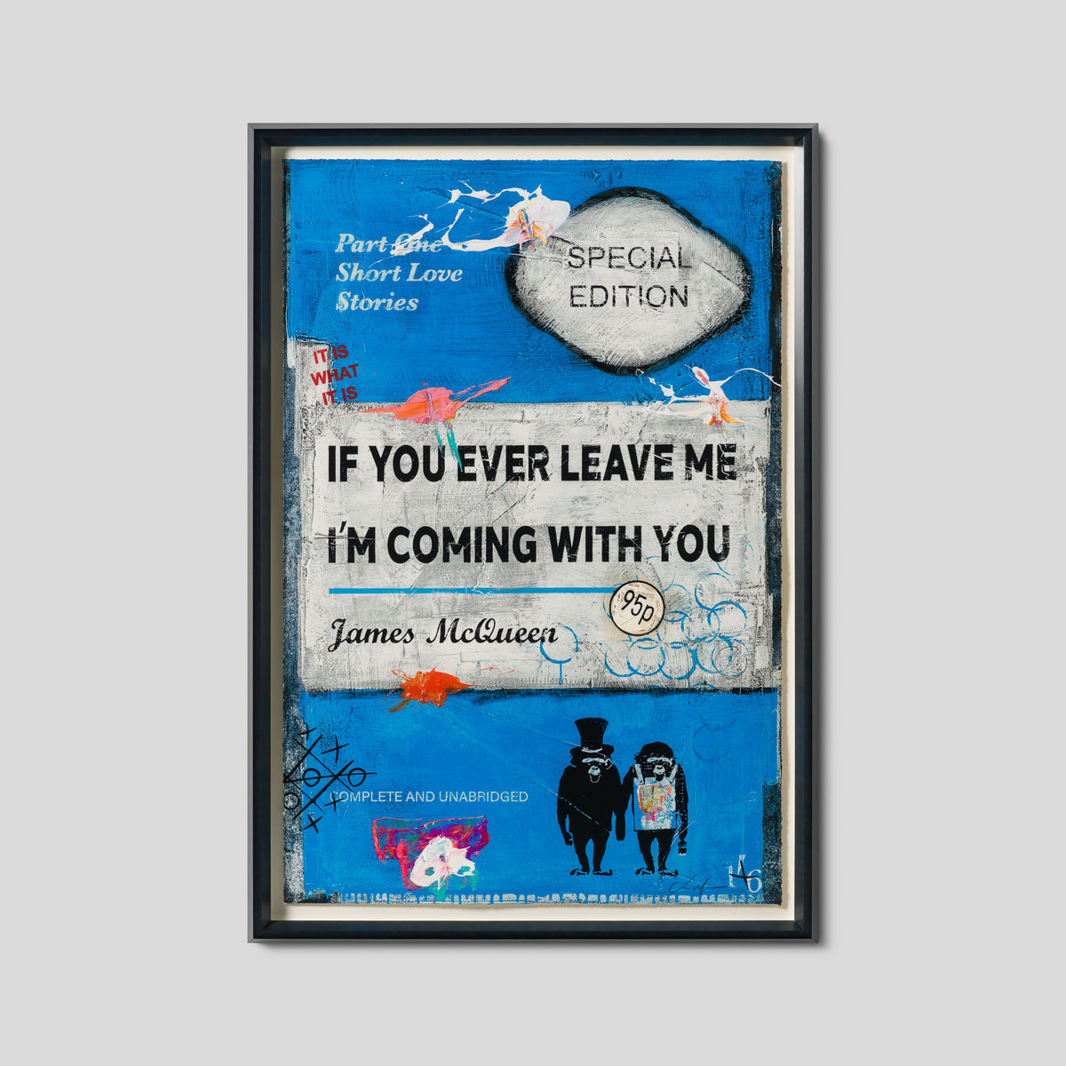 If You Ever Leave Me... (Blue) Hand Embellished Unique 18 | James McQueen