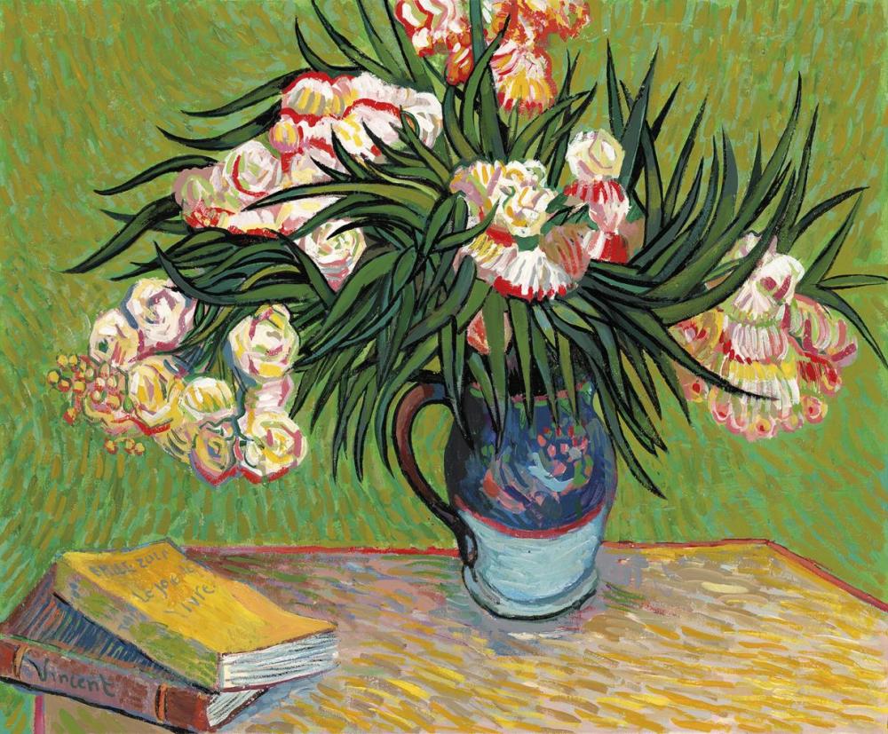 JMY Oleanders In The Style Of Vincent Van Gogh