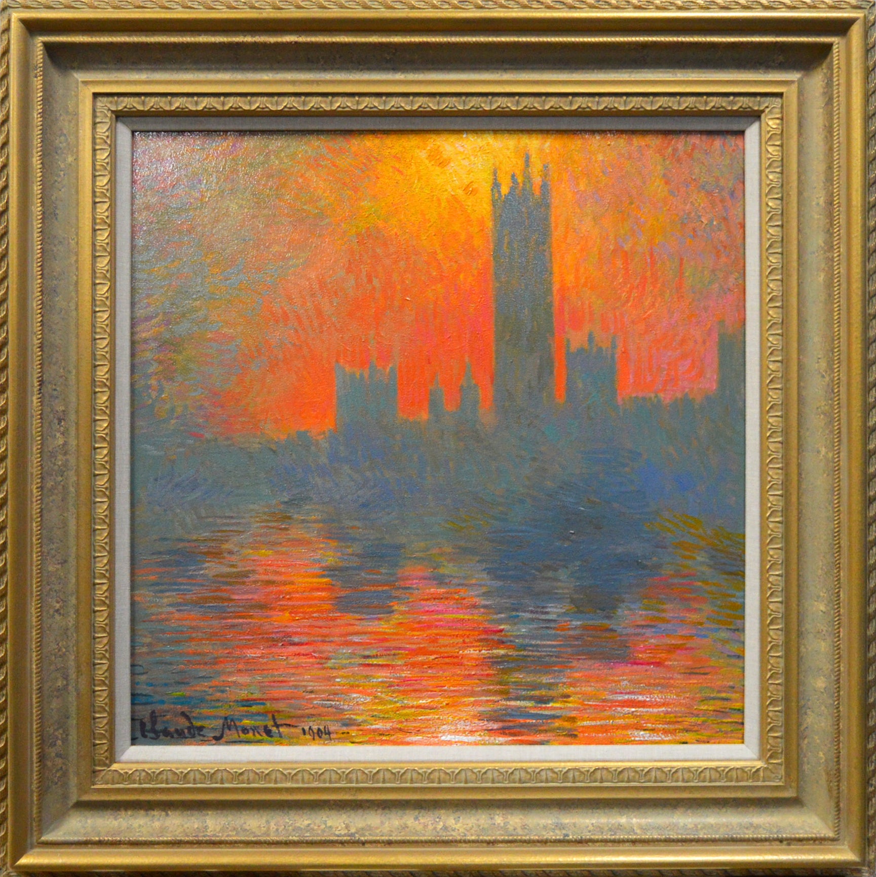 JMY ORI Houses Of Parliament   From The Balcony of St Thomas  Hospital Sun Breaking Through Mid Morning Fog (916) 61 x 61 cm s 