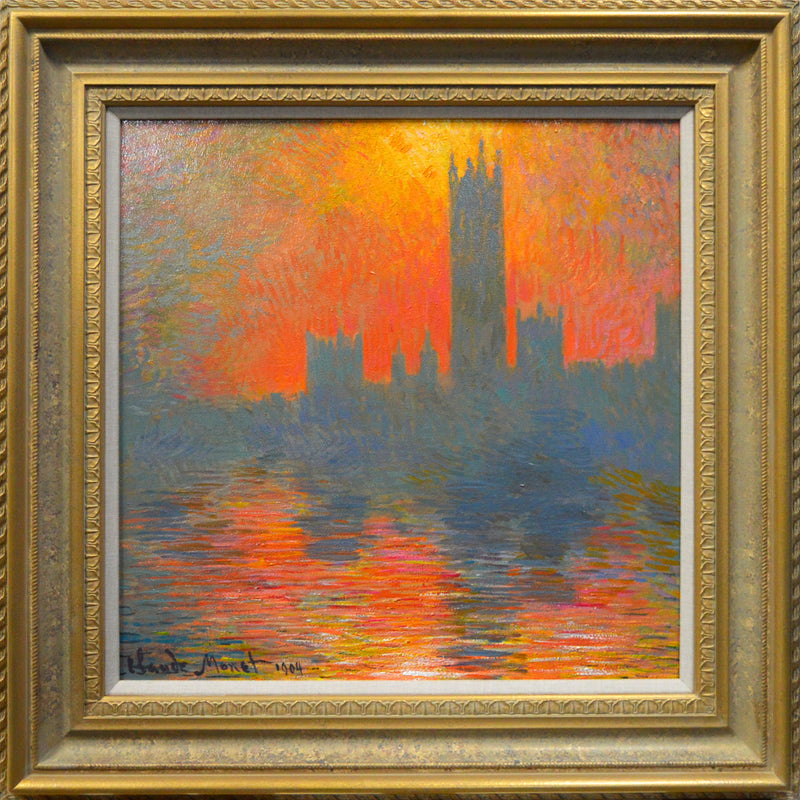 JMY ORI Houses Of Parliament   From The Balcony of St Thomas  Hospital Sun Breaking Through Mid Morning Fog (916) 61 x 61 cm s 