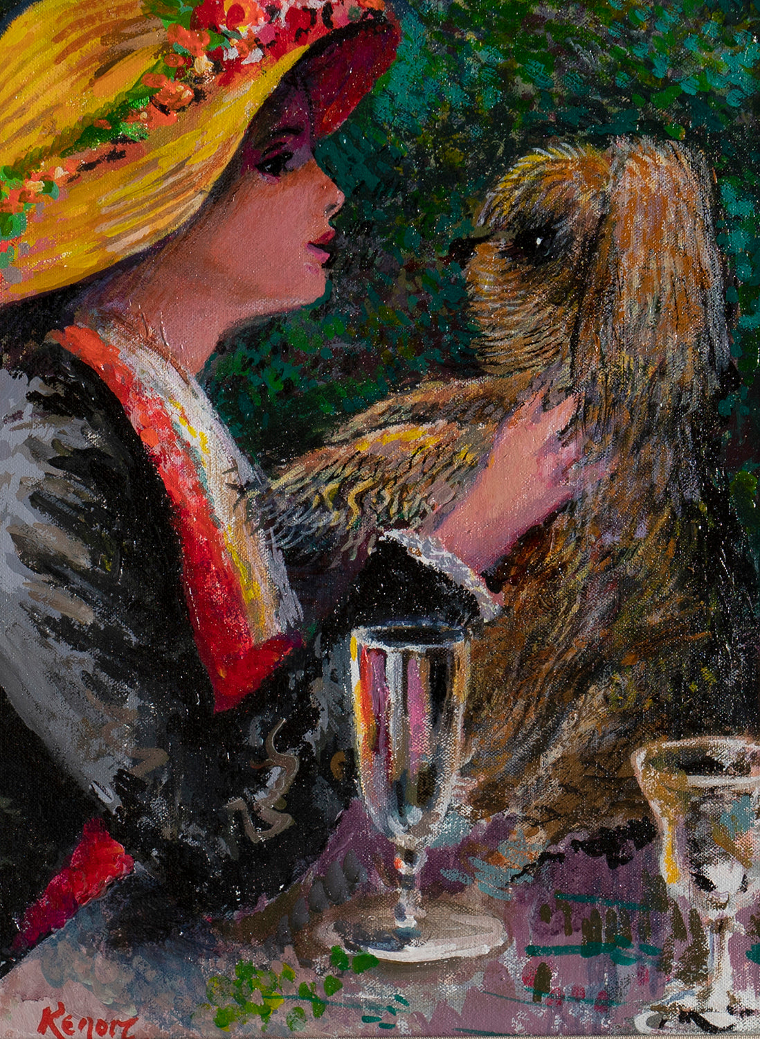 JMY ORI POR 20413 2 Girl With Puppy In The Style Of P A  Renoir 1876 