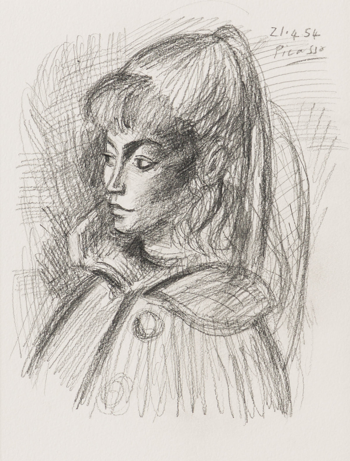 JMY ORI POR 33818 Pencil Study (1) of Sylvette David In The Style Of Pablo Picasso 1954 31 