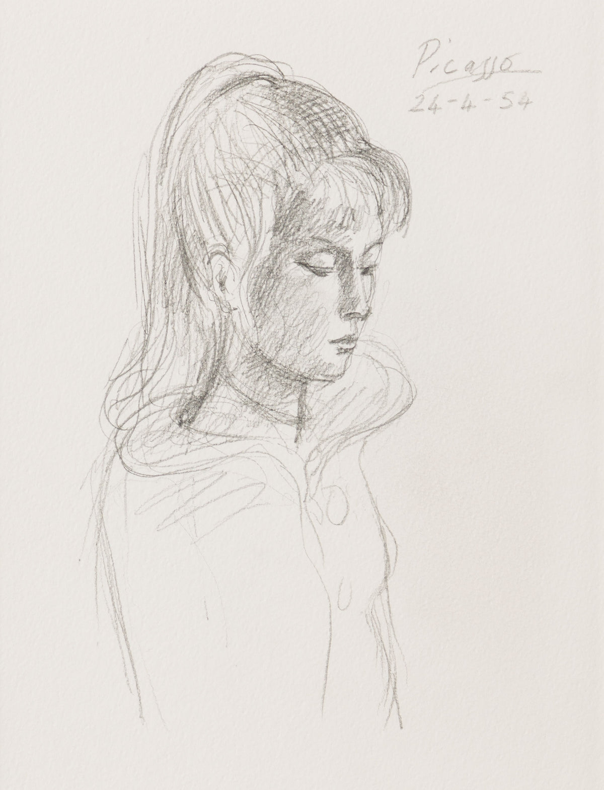 JMY ORI POR 33819 Pencil Study (2) of Sylvette David In The Style Of Pablo Picasso 1954 31 