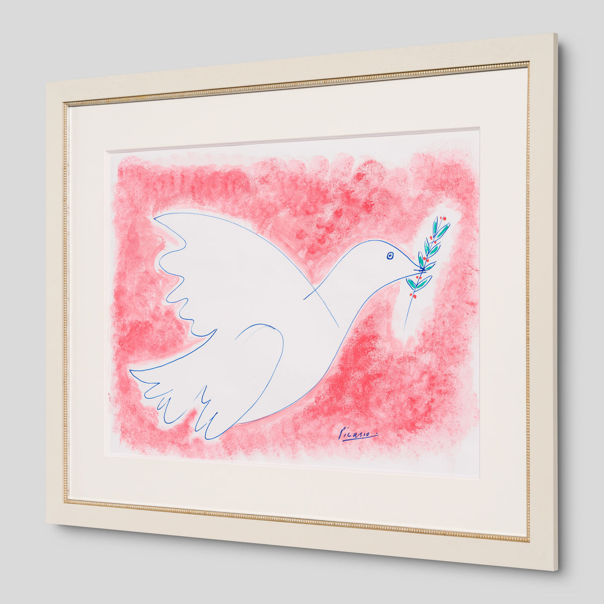 JMY ORI POR 33824 Rose Dove Of Peace In The Style Of Pablo Picasso 1961 2 