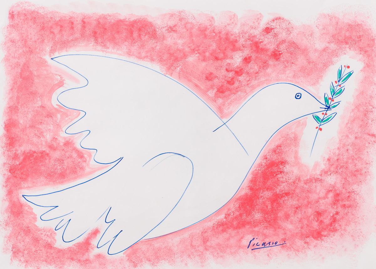 JMY ORI POR 33824 Rose Dove Of Peace In The Style Of Pablo Picasso 1961 31 