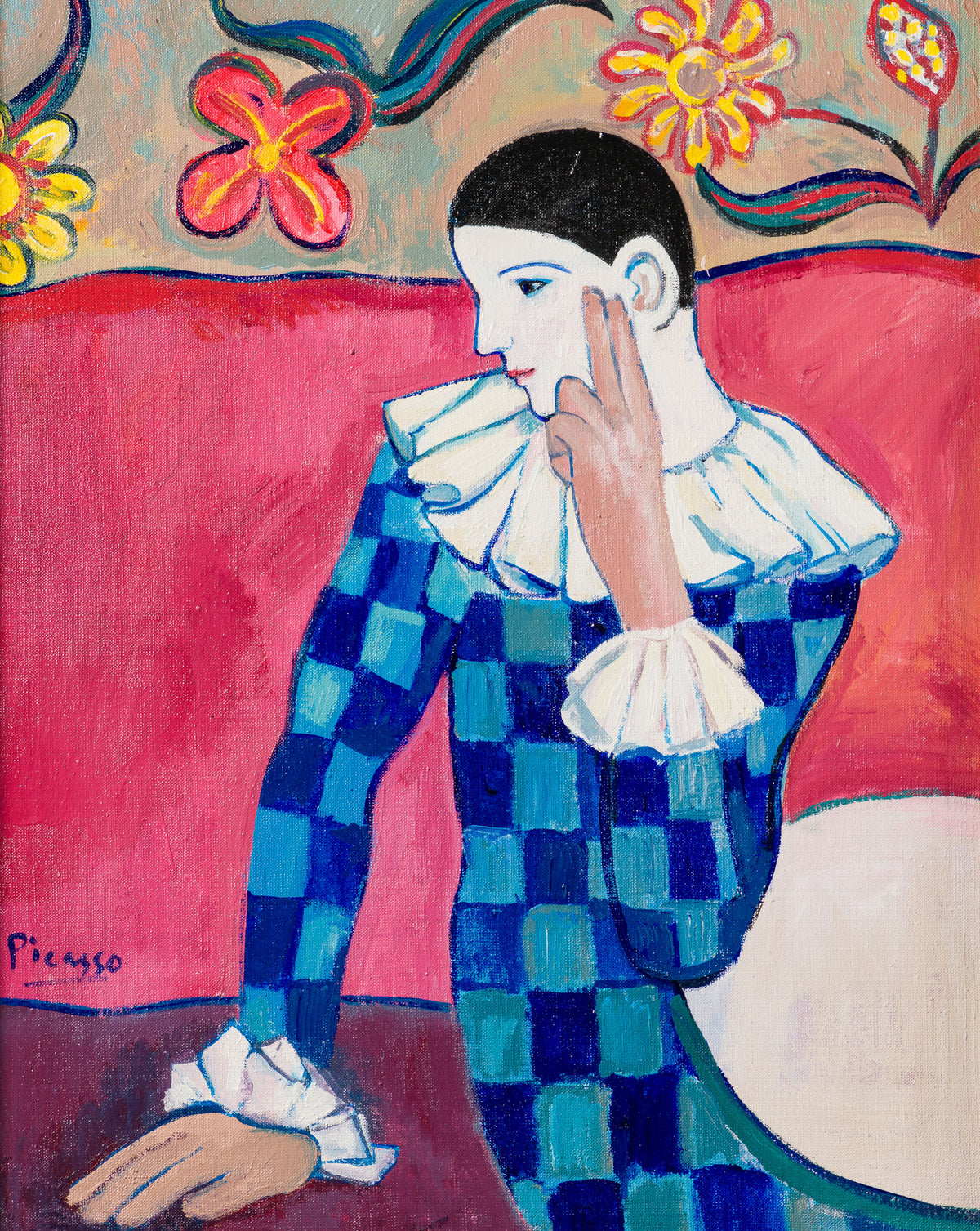 JMY ORI POR 33833 Harlequin Leaning On His Elbow In The Style Of Pablo Picasso 1901 31 