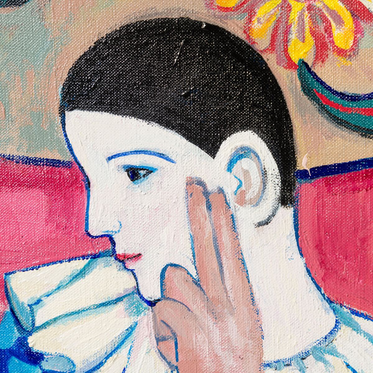 JMY ORI POR 33833 Harlequin Leaning On His Elbow In The Style Of Pablo Picasso 1901 4 