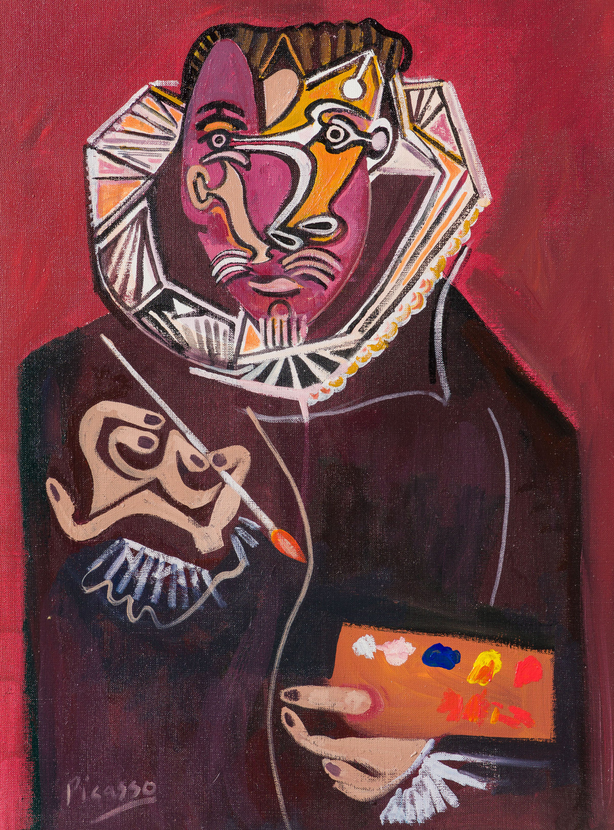 JMY ORI POR 33836 Portrait Of A Painter (After Velazuez) In The Style Of Pablo Picasso 1950 31 
