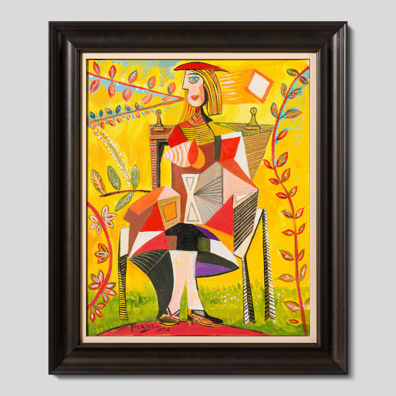 JMY ORI POR 33838 Seated Woman In Garden In The Style Of Pablo Picasso 1938 1 