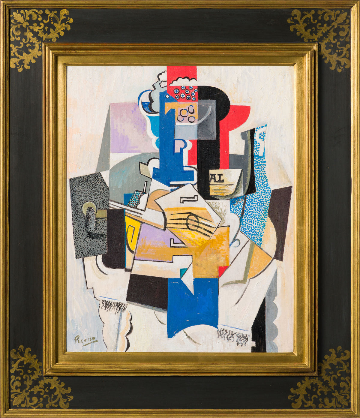 JMY ORI POR 33888 Fruit Dish, Bottle & Violin In The Style Of Pablo Picasso 1914 30 