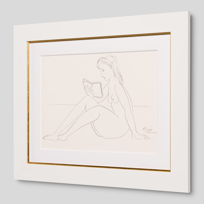 JMY ORI POR 34690 Nude Reading On Beach (3) Pencil Study In The Style Of Pablo Picasso 1920 2 