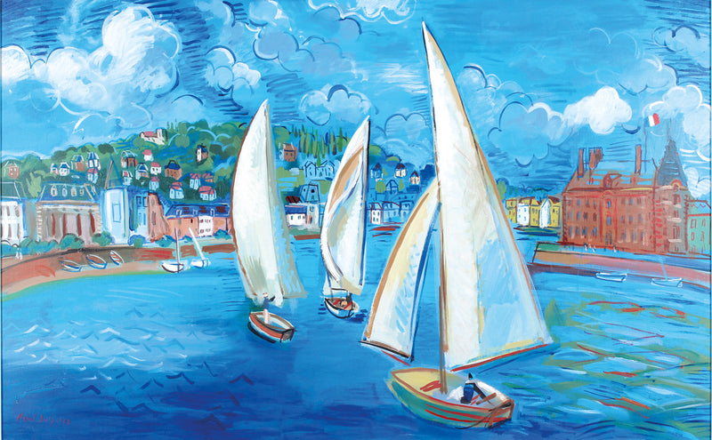 JMY Sailing Boats At Deauville 1933 (In The Style Of Raoul Dufy)nf