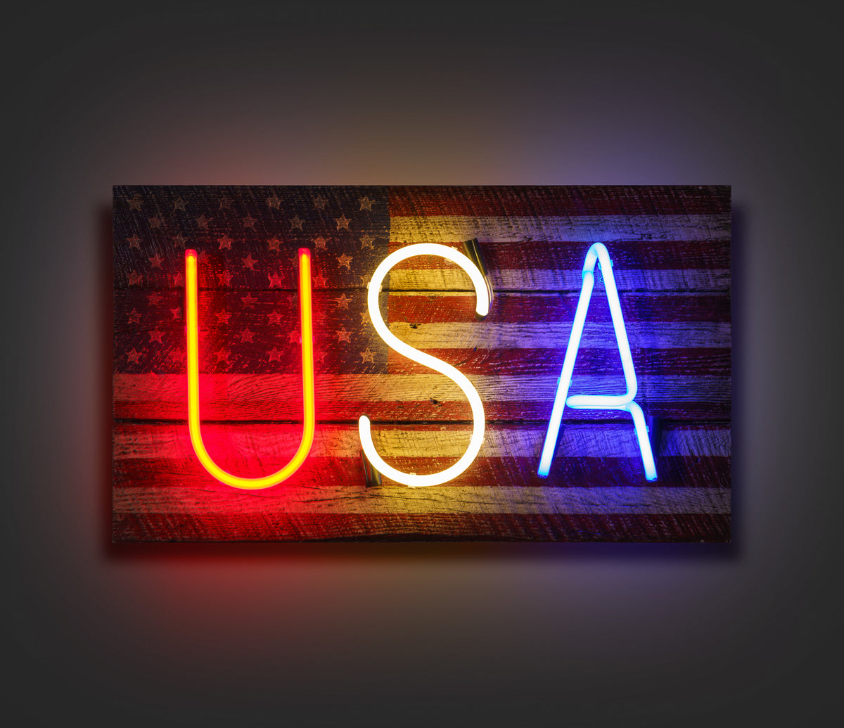 MSL ORI POR 25215 USA (Multi Coloured Neon On Painted Flag) 2 DARK 