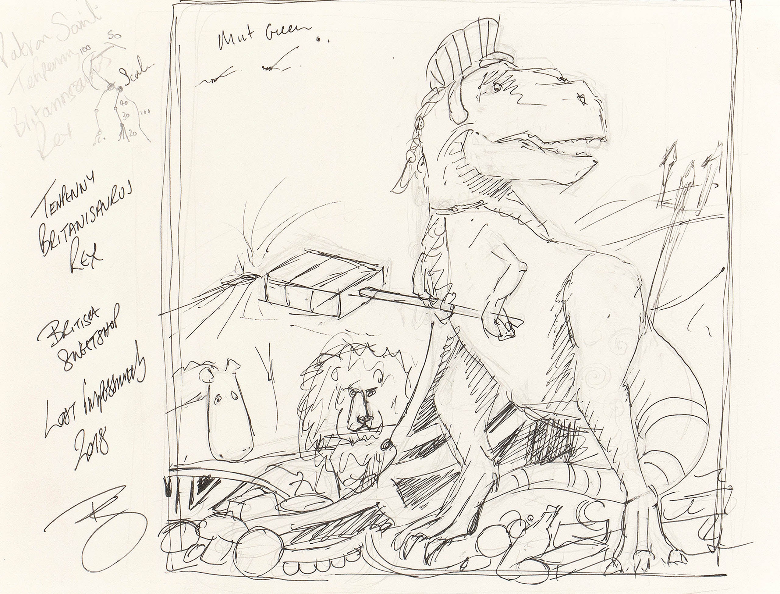 The British Empires Tenpenny Britannisaurus Rex (Sketch)